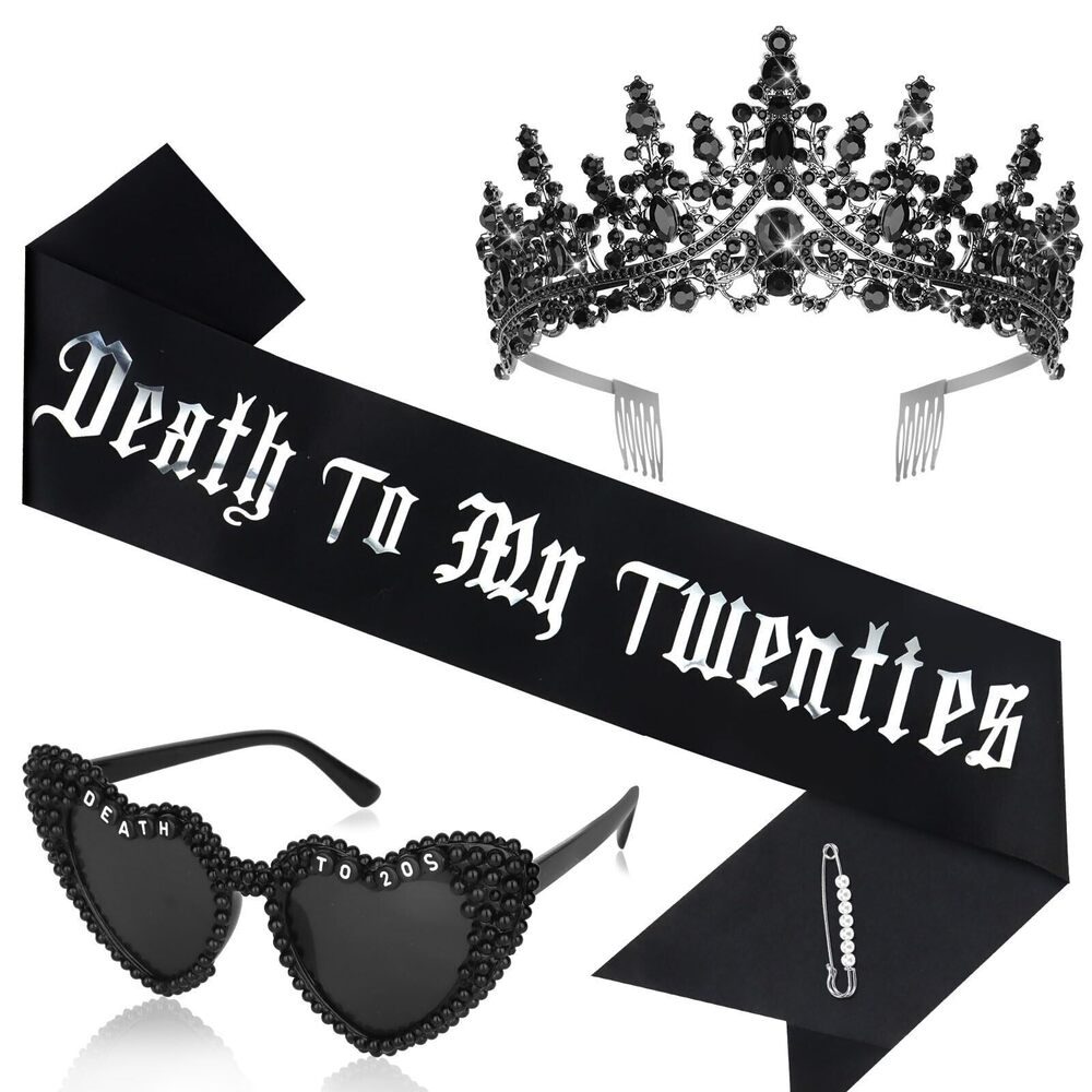 5683 Death to My 20s Decorations, 30th Birthday Sash and Crown with 30th